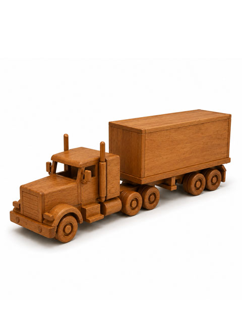minimalist-premium-teak-wood-container-truck-miniature